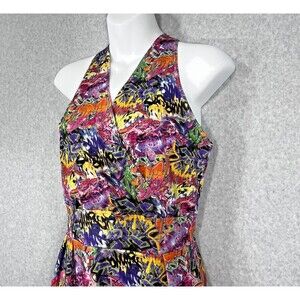 Csilla Somogyi Dress Womens Large Street Graffiti Festival‎ Sleeveless Racerback